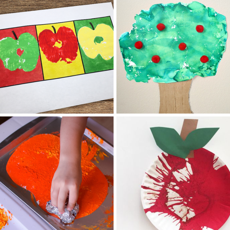 4 preschool apple art projects
