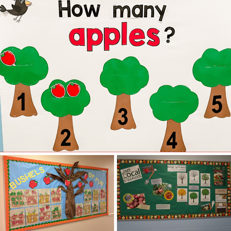3 preschool apple bulletin board ideas