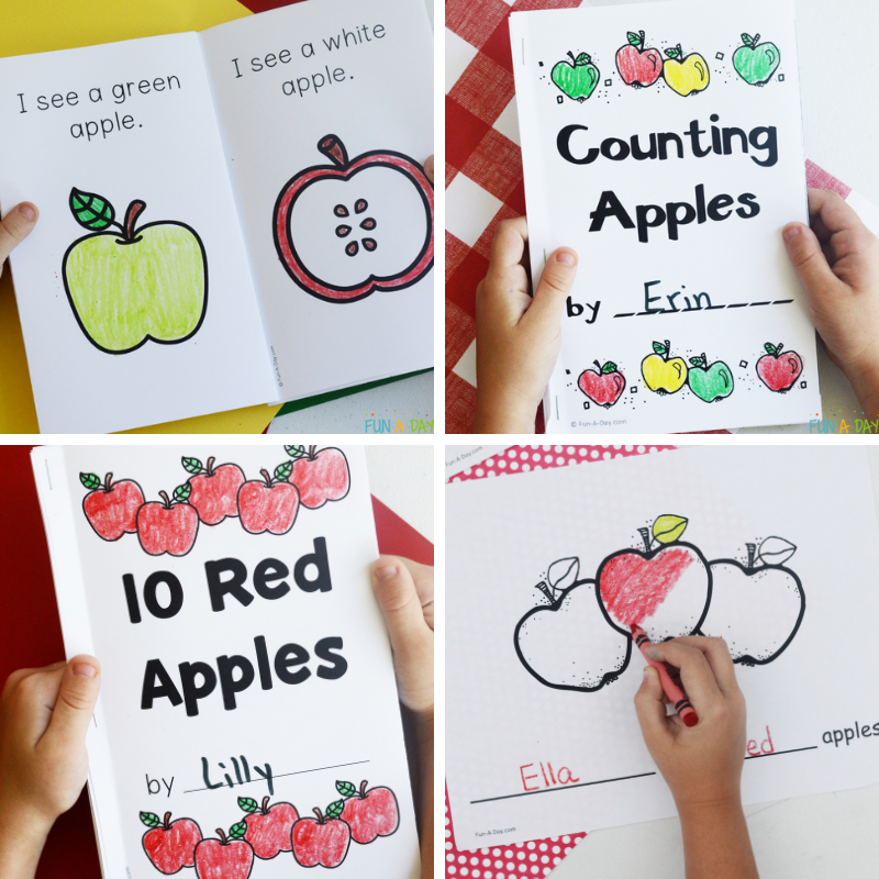 4 printable apple books for preschool and kindergarten