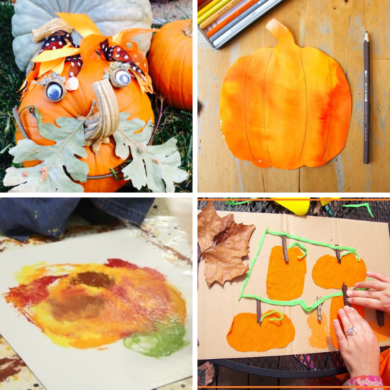 4 pumpkin art projects for preschoolers