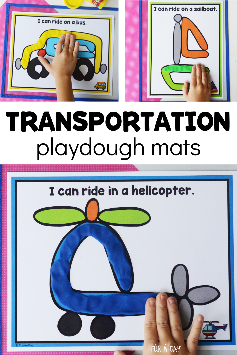 Transportation Playdough Mats