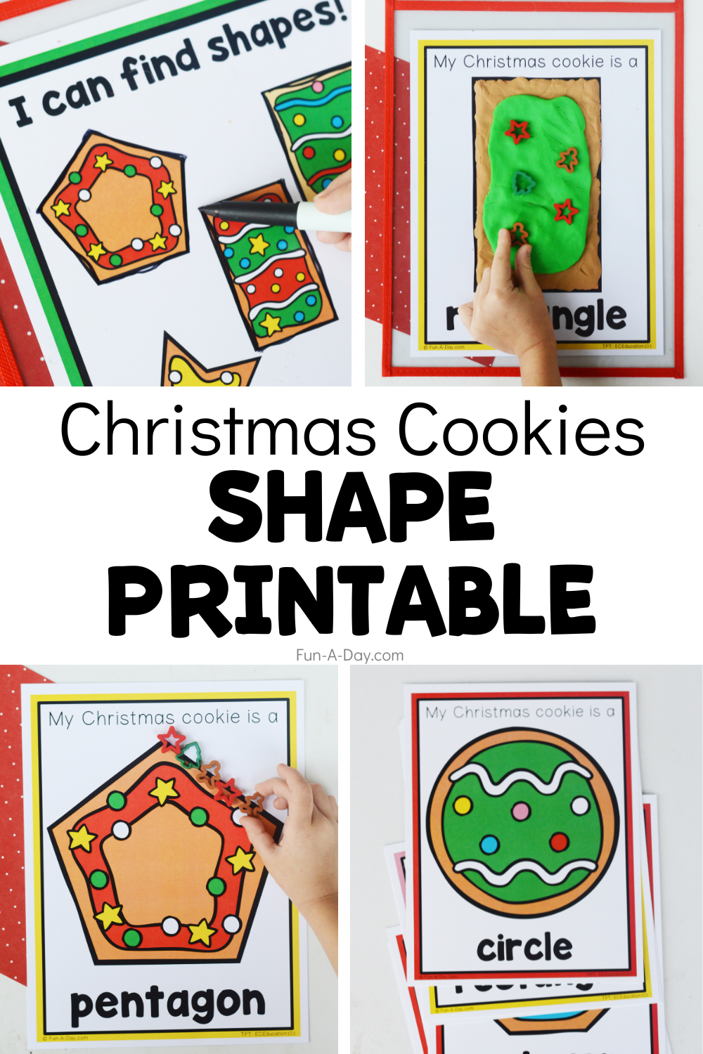 multiple views of christmas cookie shape mats with text that reads christmas cookies shape printable