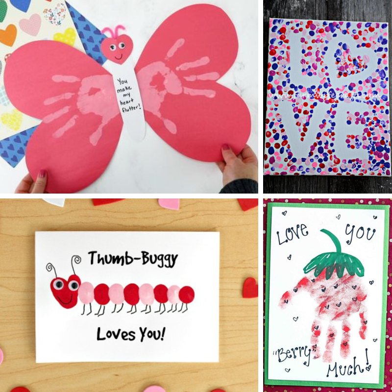 4 valentine handprint art projects