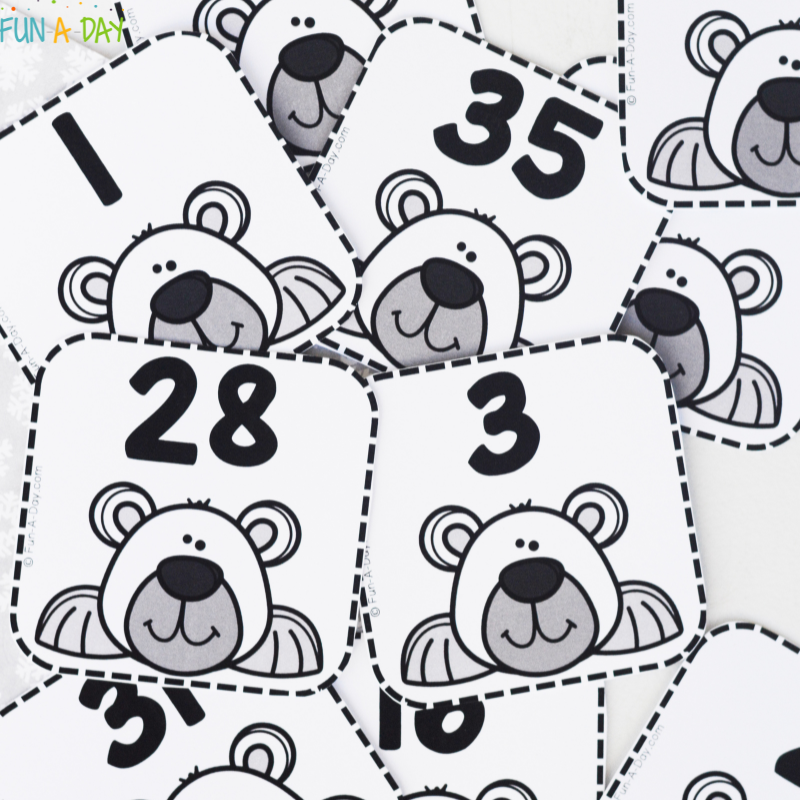 polar bear calendar numbers in disarray