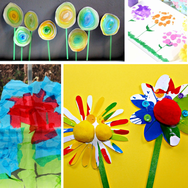 4 kids' flower art ideas