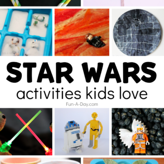 collection of star wars ideas with text that reads star wars activities kids love
