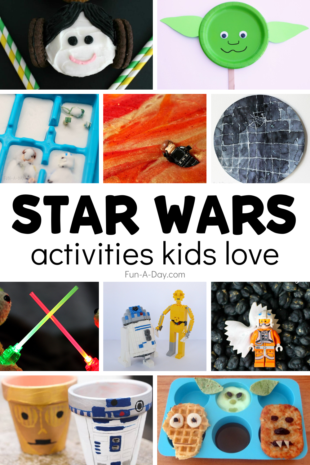 collection of star wars ideas with text that reads star wars activities kids love