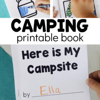 emergent reader with text that reads camping printable book