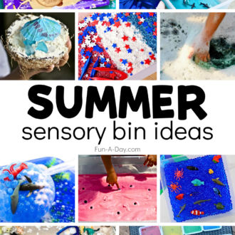 10 summer sensory bin ideas.