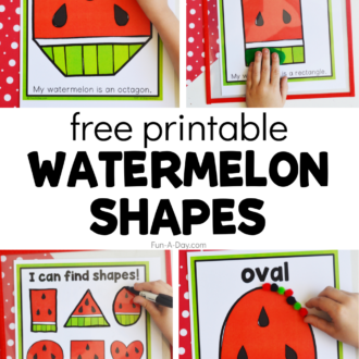 making shapes with text that reads free printable watermelon shapes