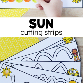 free printables in use with text that reads sun cutting strips