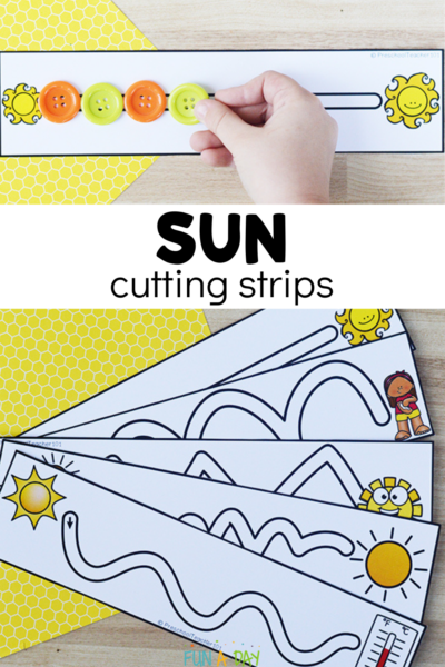 free printables in use with text that reads sun cutting strips