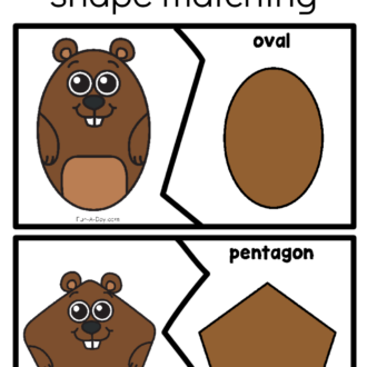 puzzle pieces with text that reads groundhog shape matching